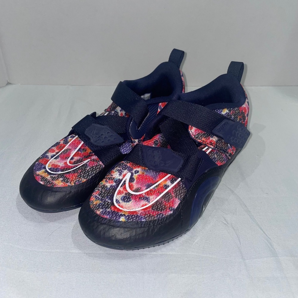 Nike SuperRep Cycle 2 Navy Floral Cycling Shoes DH3395-400 Womens 8.5